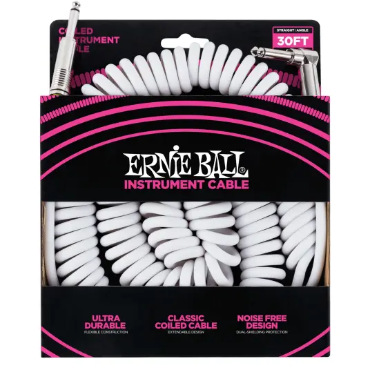 Ernie Ball Spiral Instrument Cable Hvit Ernie Ball Spiral Instrument Cable Hvit