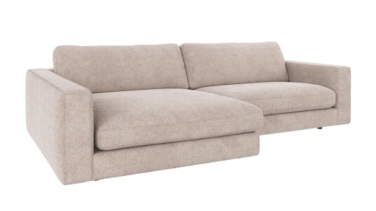 Rowico Home Duncan 3 seters sofa med sjeselong V Lys grå Greg 17 258 x 150 x 78 cm Grå
