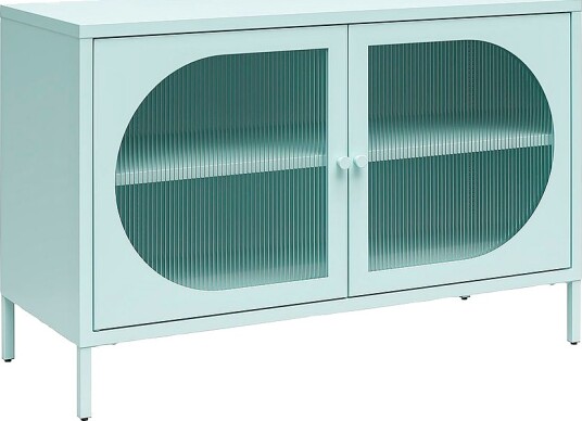 Dorel HomeSkap Bredt med 2 glassdører i metall LunaBlåKommoder