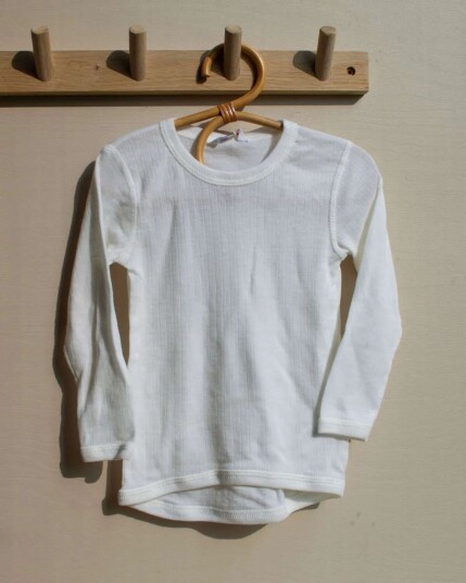 Joha Ull Ulltrøye Barn - 100% Merino - Rib - Ivory Hvit