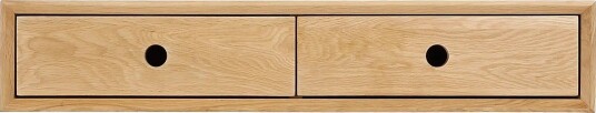 House Nordic Lotte - Wallmounted Chest, 2 Drawers, Lacquered Oak - OAK - 25X80XH15 cm