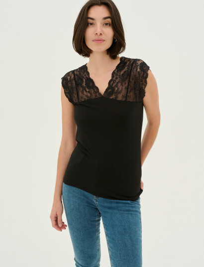 Culture Cupoppy Lace Top - Black - XXL Culture Cupoppy Lace Top - Black - XXL