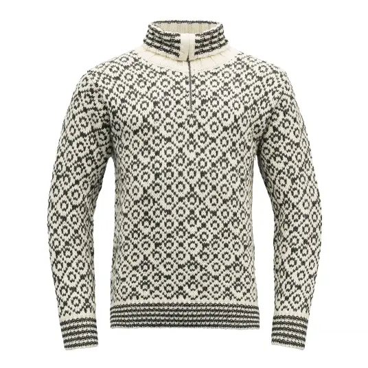 Devold Unisex Svalbard Sweater Zip-Neck XXL , Offwhite/Anthracite Devold Unisex Svalbard Sweater Zip-Neck XXL , Offwhite/Anthracite