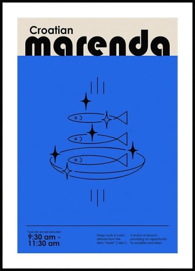 Croatian Marenda Poster Plakat / 70x100cm Croatian Marenda Poster Plakat / 70x100cm