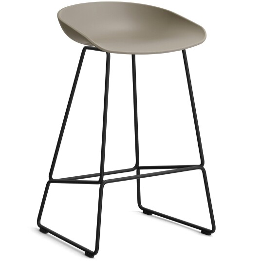 Hay AAS 38 2.0 Barstol 65 cm Rustfritt Stål Sort / Khaki