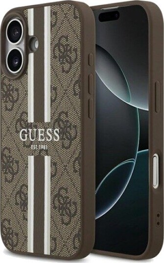 GUESS 4G Printed Stripes MagSafe case for iPhone 17 - brown