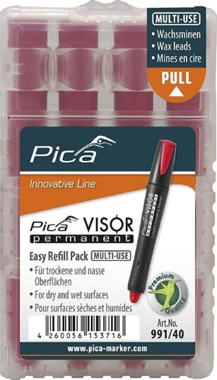 Pica Visor Refill Oljekrittstift Vannfast Rød