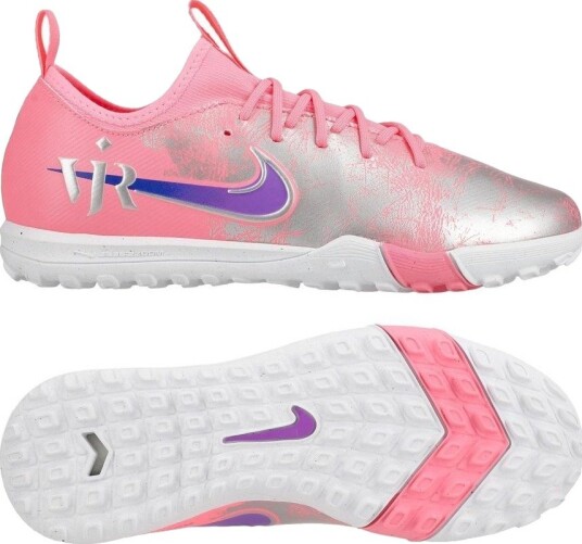 Nike Air Zoom Mercurial Vapor 16 Academy TF Vini Jr. Personal Edition   Rosa/Blå Barn   Turf (TF) størrelse 35½