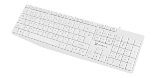 Natec Nautilus - keyboard - QWERTY - US - white - Tastatur - Amerikansk Engelsk - Hvit Natec Nautilus - keyboard - QWERTY - US - white - Tastatur - Amerikansk Engelsk - Hvit