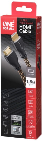 One For All Ultra Høyhastighets HDMI-kabel 1,5m