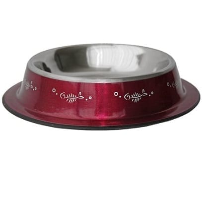 Kattinorge Katteskål rustfri antiskli Rosa