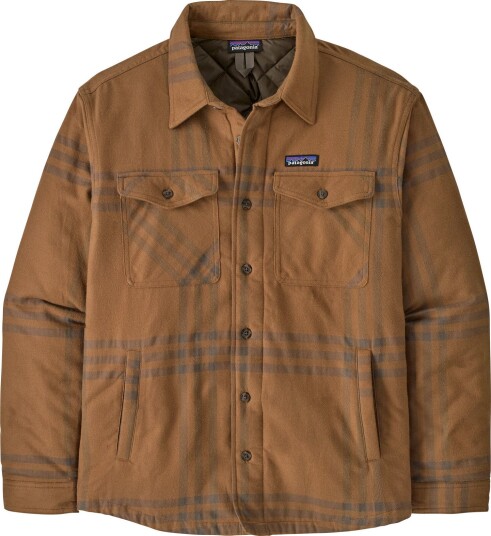 Patagonia Men"s Lightweight Insulated Fjord Flannel Shirt Defend: Deer Brown M