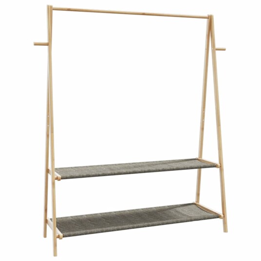  Klesstativ med hyller 132x45,5x150,5 cm bambus 8721102642975