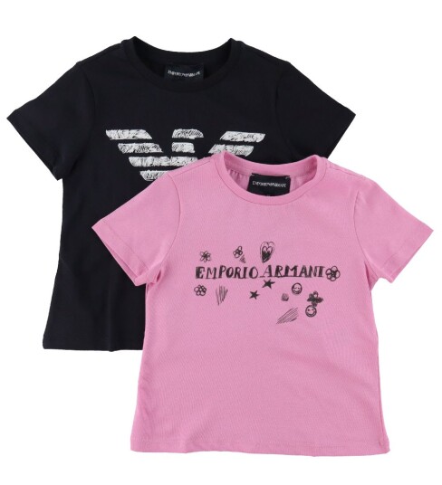 Giorgio Armani Emporio Armani T shirts 2 pack Navy/Flamingo Emporio Armani 4 år 104 T skjorte Blå Rosa
