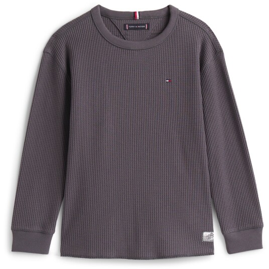 Tommy Hilfiger Washed Black Tetxured Waffle Tee Ls 8 år Tommy Hilfiger Washed Black Tetxured Waffle Tee Ls 8 år