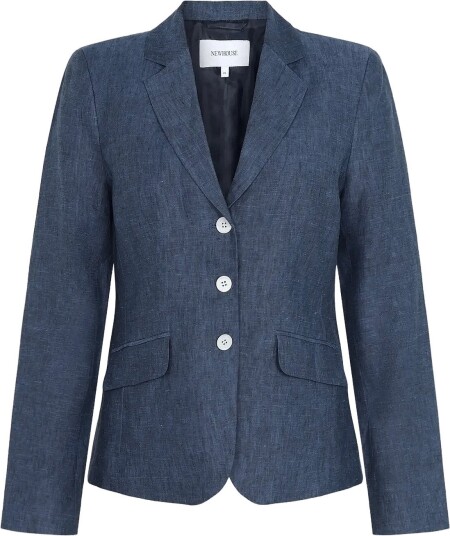 Newhouse Amanda Linen Blazer Blue 36