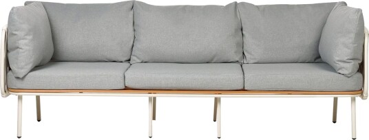 3 sitssoffa Beliani Senise Grey\|\|White\|\|Light wood