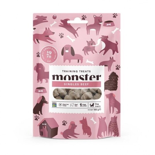 Monster Pet Food Hundetreningsgodbiter med Oksekjøtt 100 g