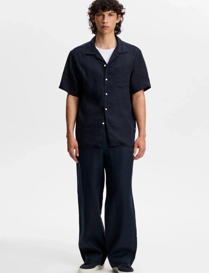 J. Lindeberg Noah Drape Linen Pants Navy L J. Lindeberg Noah Drape Linen Pants Navy L