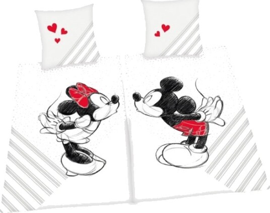 Mickey Og Minnie Mouse Sengetøj Partnerpakke 100 Procent Bomuld