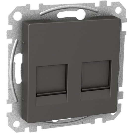 Schneider Electric WDE003378 Midtplate 2x Keystone-jack Antrasittgrå Datamaskin & surfing