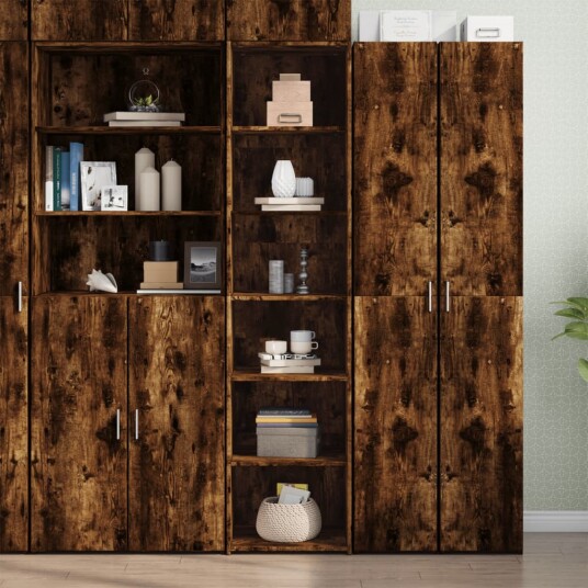  Highboard røkt eik 45x41x185 cm konstruert tre