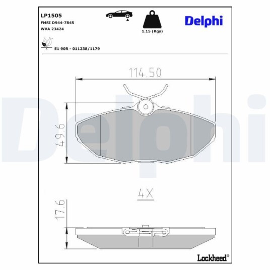Bremseklosser DELPHI LP1505