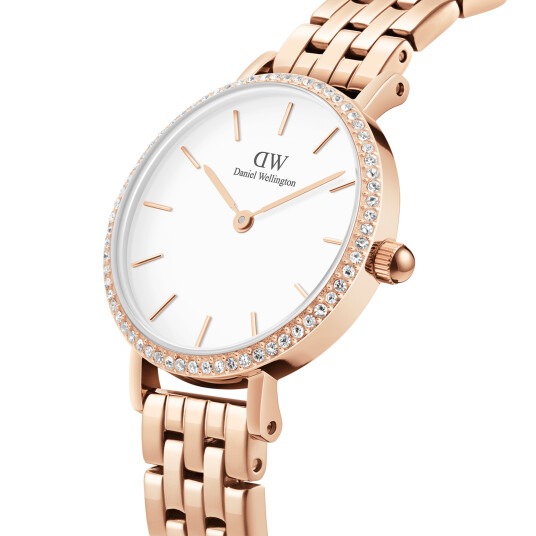 Daniel Wellington DW Watch Petite Lumine Bezel 5-Link Melrose 28mm Rose Gold Daniel Wellington DW Watch Petite Lumine Bezel 5-Link Melrose 28mm Rose Gold