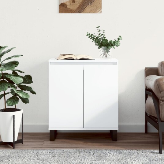  Skjenk hvit 60x35x70 cm konstruert tre