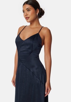 Bubbleroom Occasion Satin Strap Gown Dark blue 44 Bubbleroom Occasion Satin Strap Gown Dark blue 44