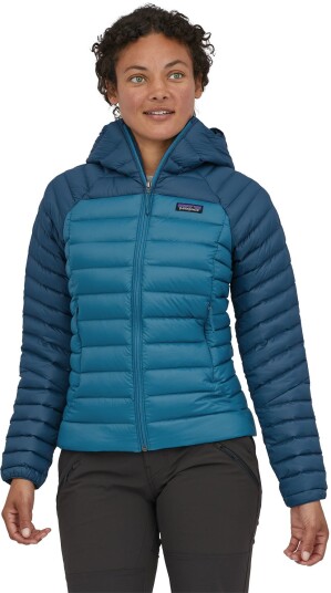 Patagonia Down Sweater Hoody Dame Wavy Blue L