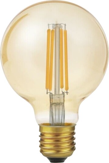 Spl E27 6,5W dimbar LED globepære   G80 550lm filament 2200K gullfarget glass   Dimbar : Dimbar Kulør : Ekstra varm