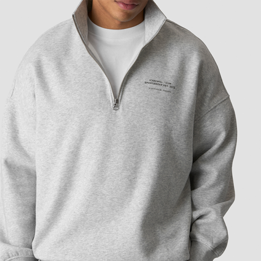 Icaniwill Everyday 1/4 Zip Genser Grå Ljusgrå X large