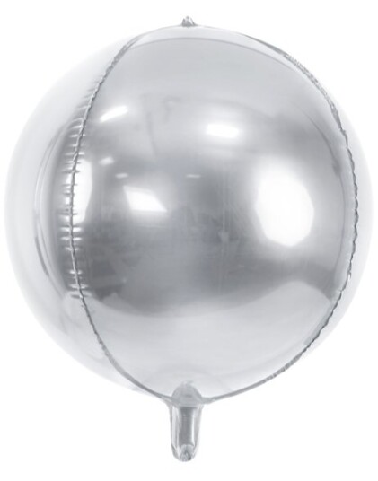Sølvfarget Metallisk Orbz / Ballongboble 40 cm