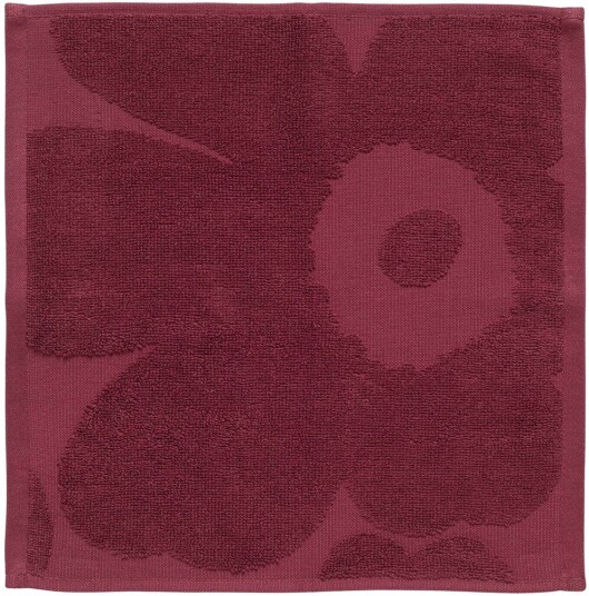 Marimekko Unikko solid mini håndkle 32x32 cm Mørkrød