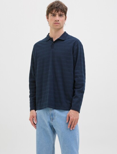 JJ REBEL Jreblouis Polo Ls   Navy   S
