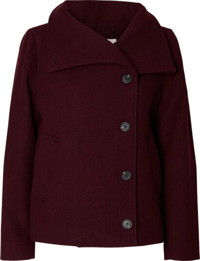 Selected Slwzia Zoe Wool Blend Jacket Burgundy 42