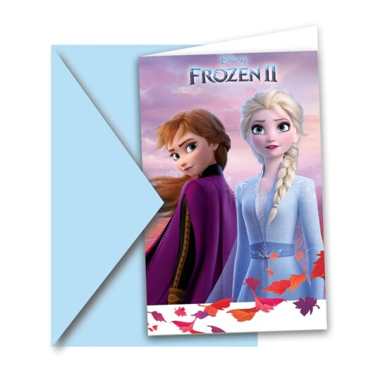 Globos Europe Invitasjonskort Anna & Elsa Frost 2 - 6-pakning Globos Europe Invitasjonskort Anna & Elsa Frost 2 - 6-pakning