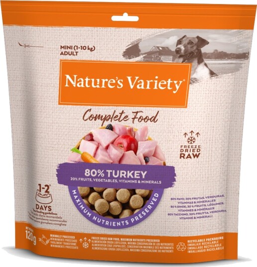 Nature’S Variety Tørrfôr Nature'S Variety Frysetørket Komplettfôr Til Hunder Mini Kalkun 120 G