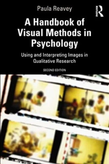 A Handbook Of Visual Methods In Psychology