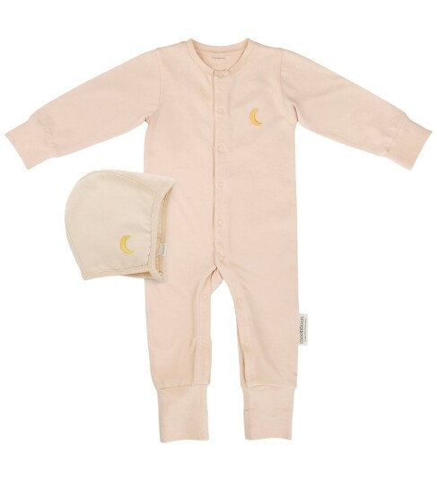 Moonboon Sleep Suit & Bonnet Giftbox 6 9 M. Beige 74 CM Moonboon Sleep Suit & Bonnet Giftbox 6 9 M. Beige 74 CM