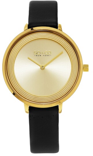 So & Co New York Dameklokke 5204L.3 Madison Champagnefarget/Lær