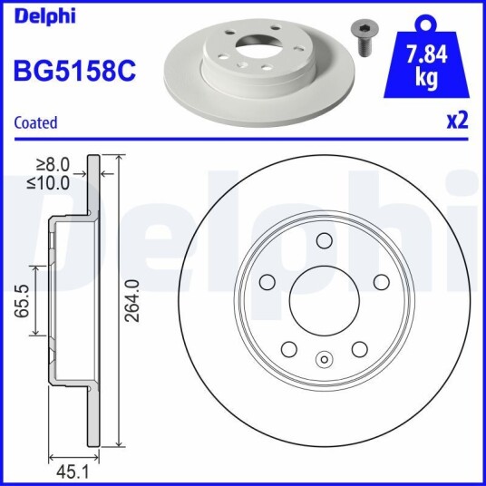 Bremseskive DELPHI BG5158C