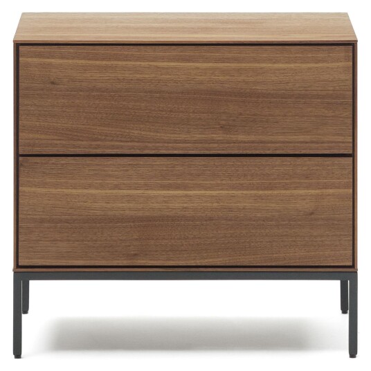 Kave Home Vedrana Nattbord, Valnøttfiner, 60x55 Unoliving