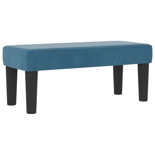 Kontinentalseng med madrass og benk Mørk blå 90x190 cm Fløyel