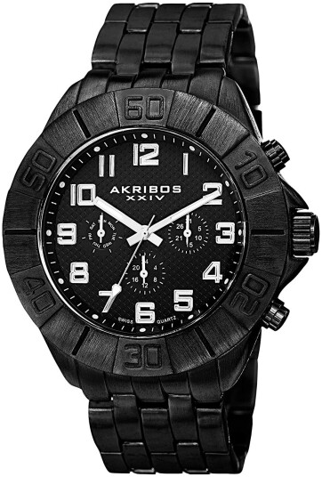 Akribos XXIV Herreklokke AK767BK Multi Function Sort/Stål Ø48.5 mm