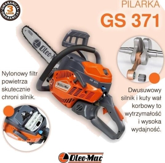 Oleo Mac Bensindrevet Motorsag Gs371 / 2,4 Km 33 Cm / .325"