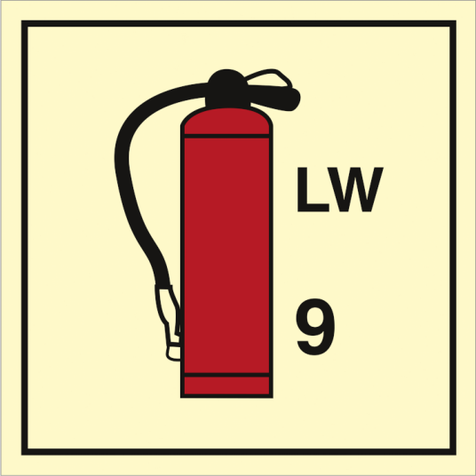 Portable fire extinguishers LW 9 - Etterlysende plast HI150 - 150 x 150 mm Portable fire extinguishers LW 9 - Etterlysende plast HI150 - 150 x 150 mm