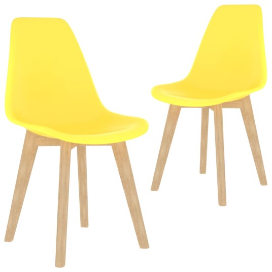 Spisestoler 2 stk gul plast