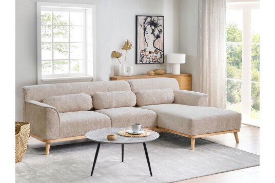 Bree Hjørnesofa 3 seter   Beige/Lyst tre